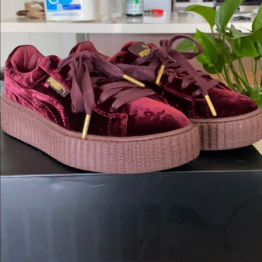 FENTY Puma Creepers in Royal Purple Velvet